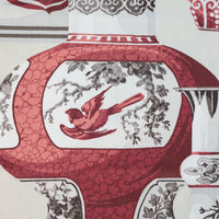 Braemore Ming Ware Dove fabric in burgundy