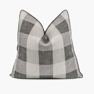 Black and white buffalo plaid throw pillow