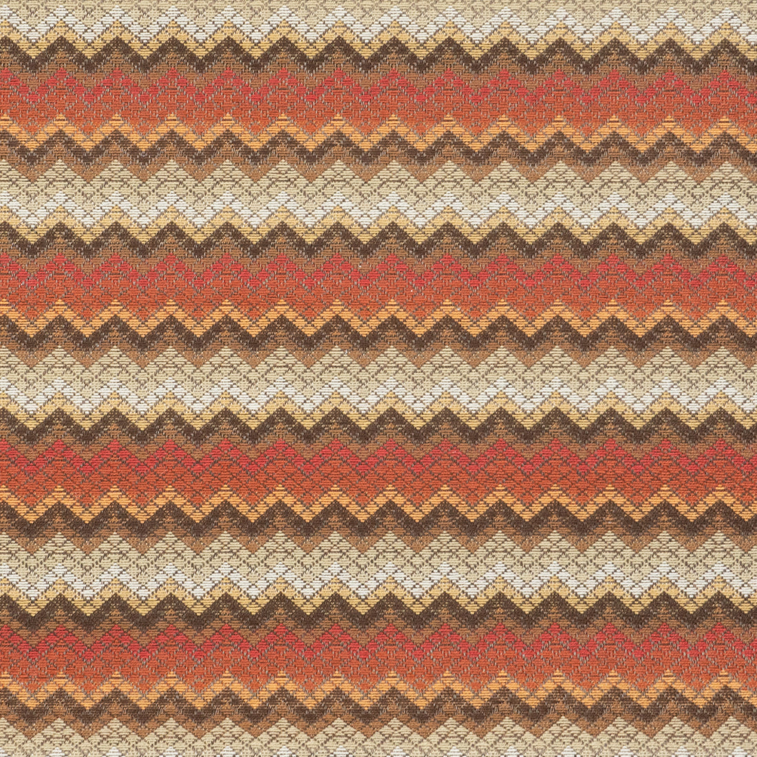 Chevron fabric in brick red and earth brown