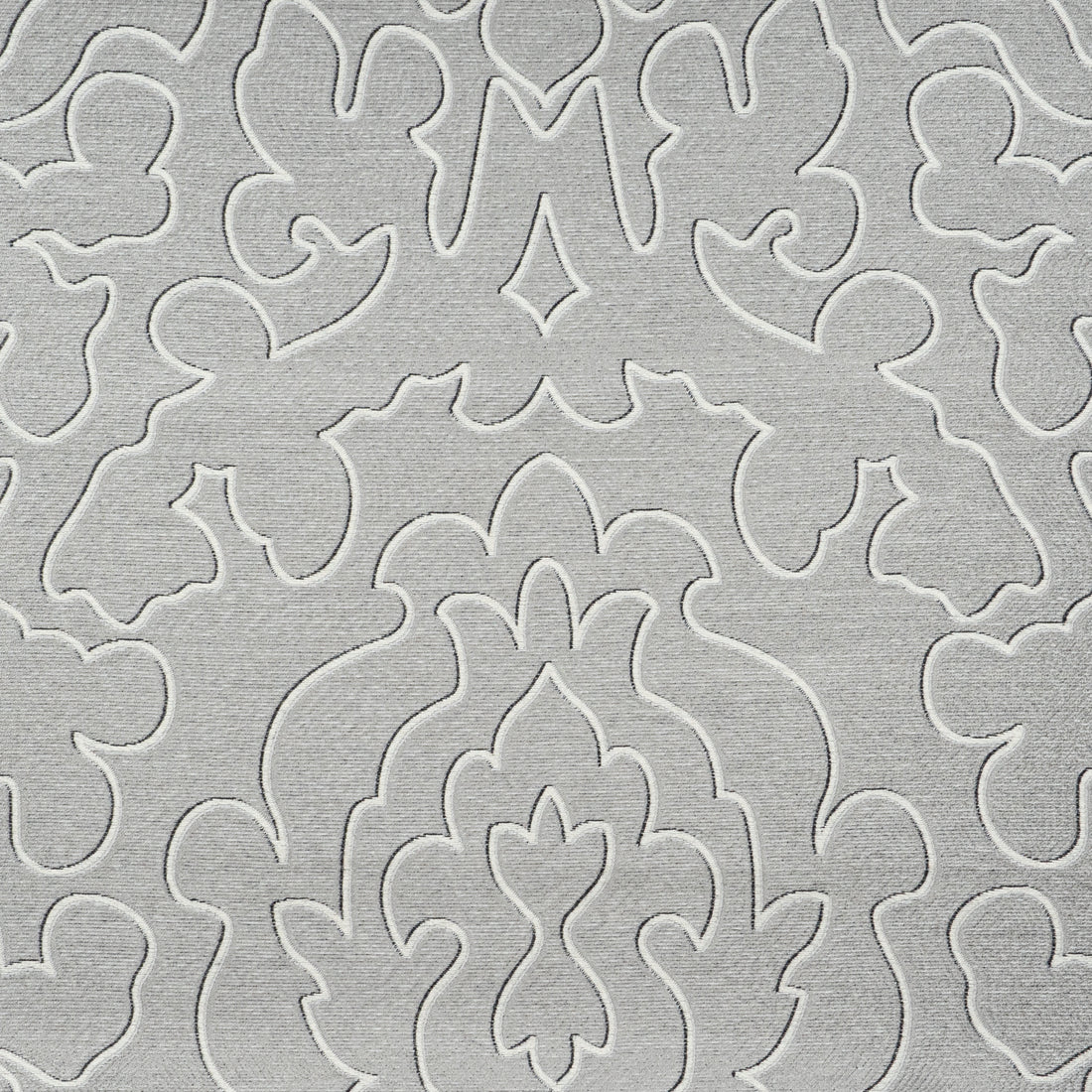 Fabricut damask fabric in silver and white