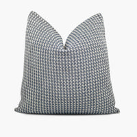 Houndstooth throw pillow in navy blue and white