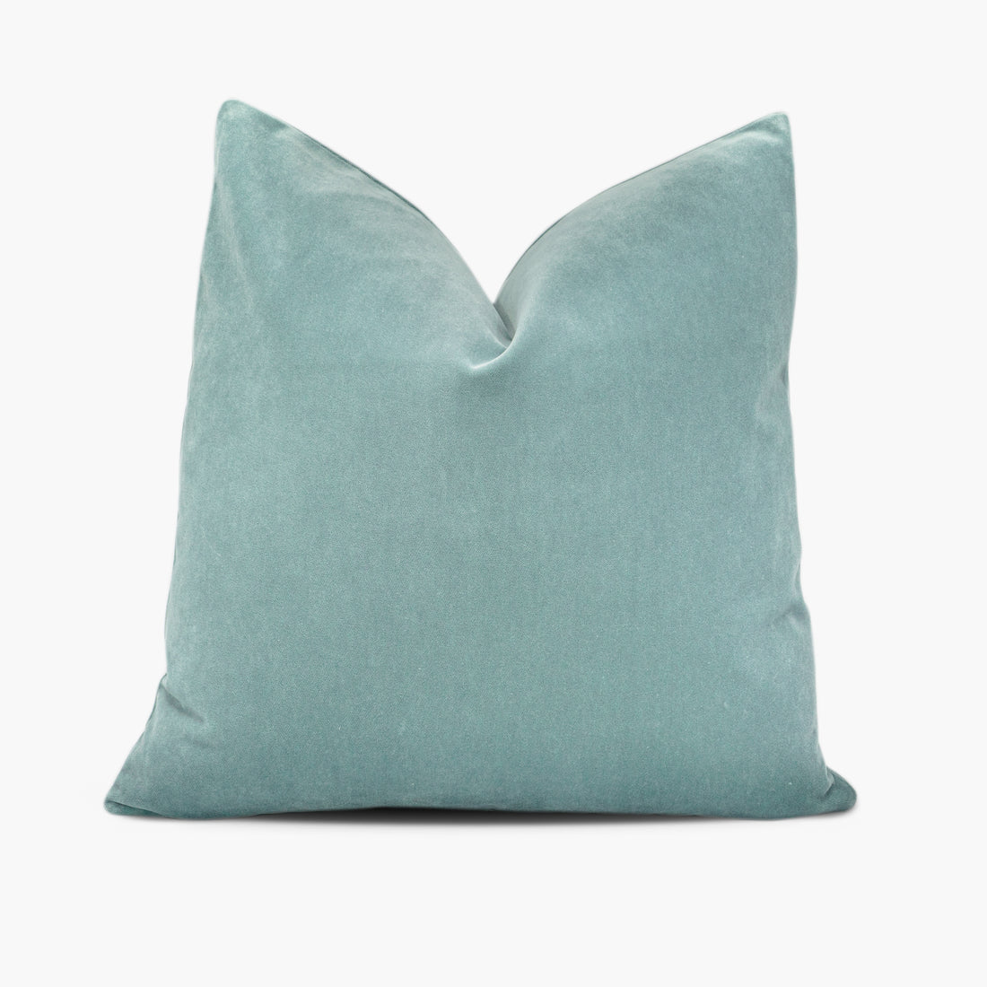 Jade green velvet throw pillow