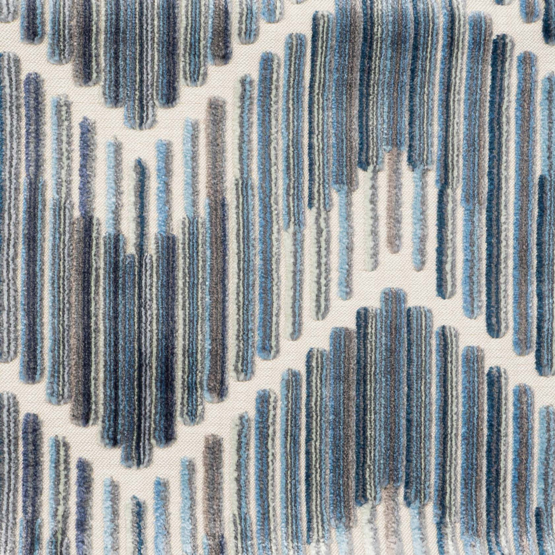 A close-up of Kravet Couture Highs And Lows Steel velvet fabric.