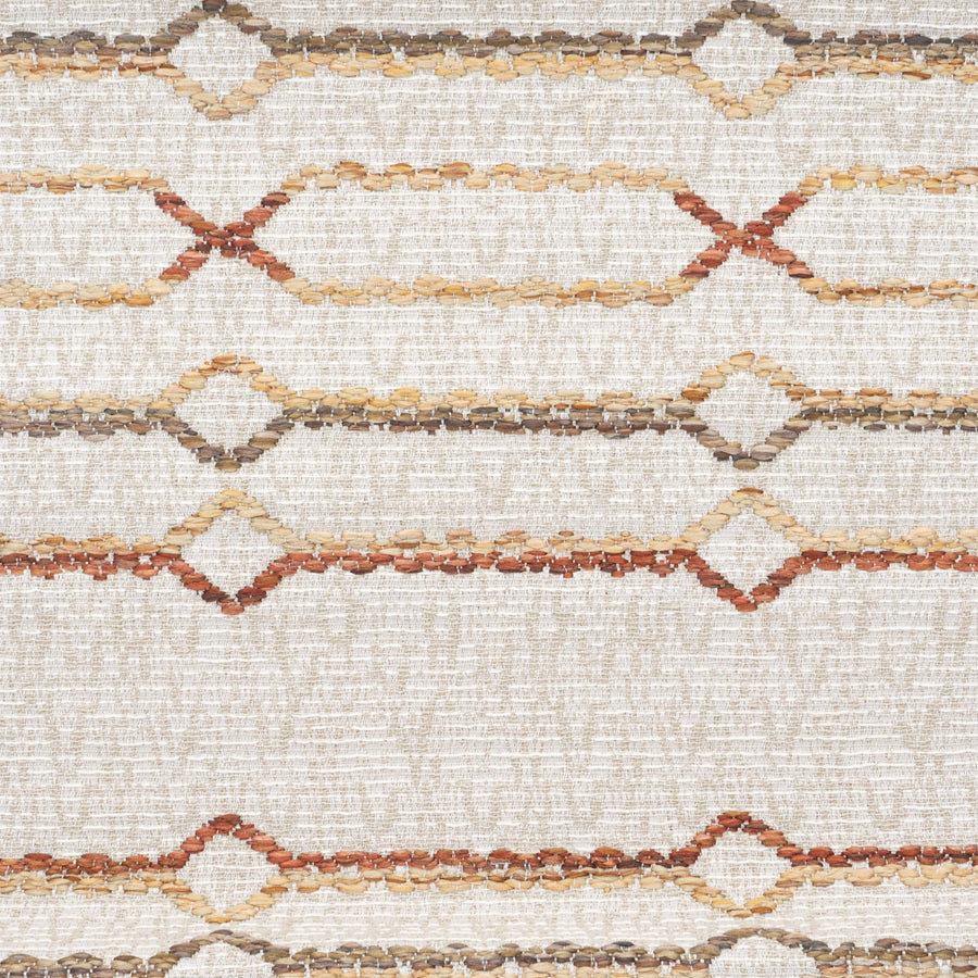 Macrame Hemp geometric woven fabric in earth tones