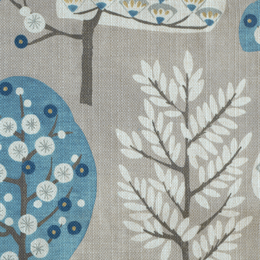 Regal Fabrics Cora Rain fabric in blue and taupe