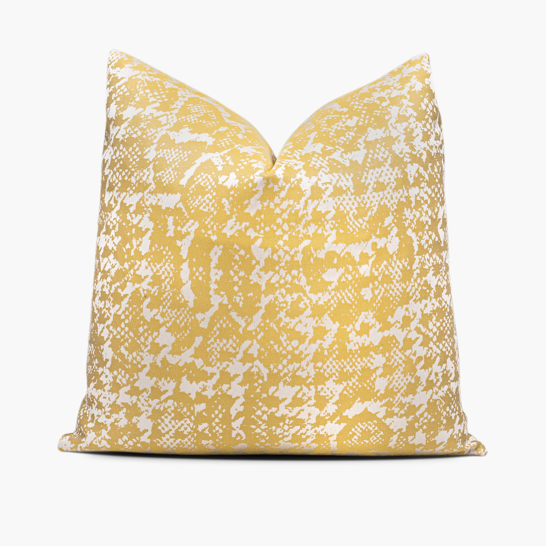 Citrine yellow gold throw pillow cushion with an abstract snakeskin motif