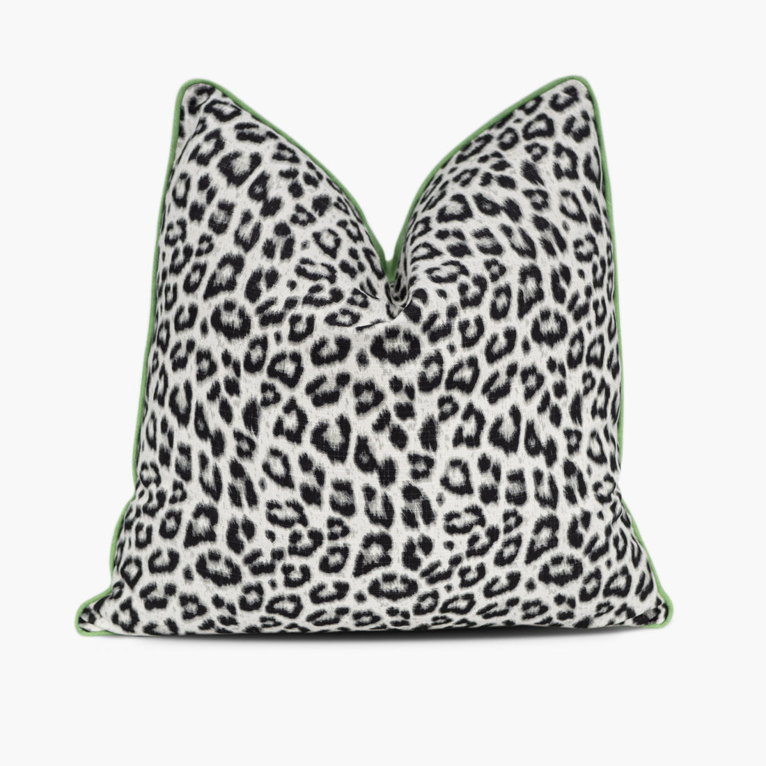 Snow leopard print throw pillow in black and white