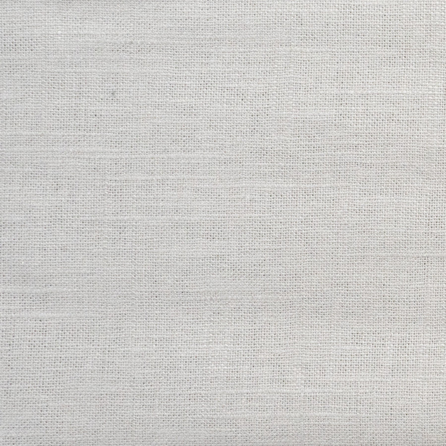 Detailed close-up of a solid, light gray linen fabric